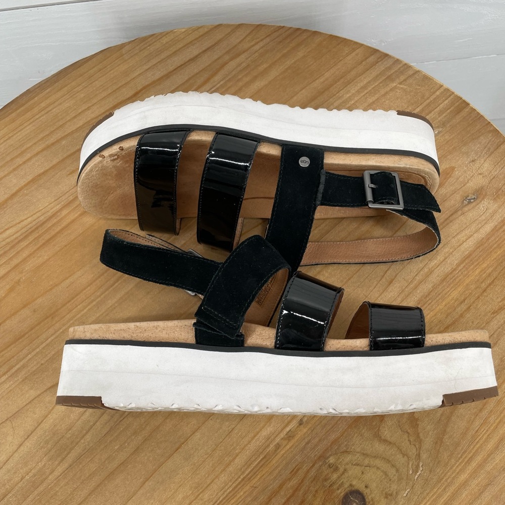 UGG Black and White Women's Sandals - Picture 10 of 12